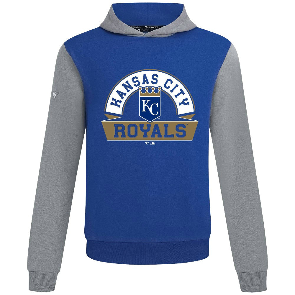 Kansas City Royals Levelwear Throwback Ultimate Banner Arch Hoodie - Royal