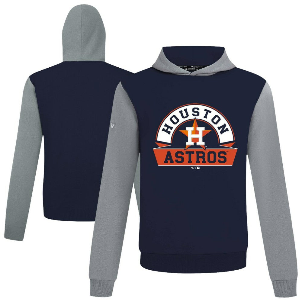 Houston Astros Levelwear Throwback Ultimate Banner Arch Hoodie - Navy