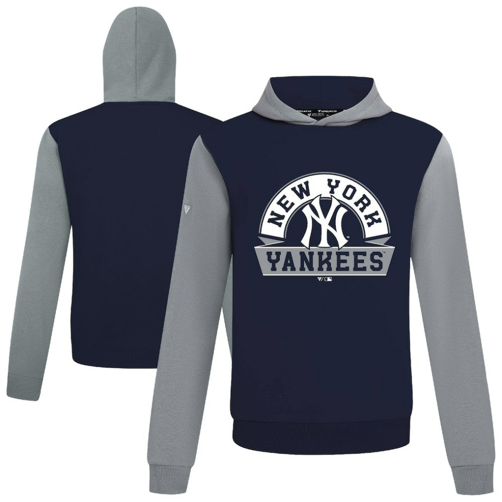New York Yankees Levelwear Throwback Ultimate Banner Arch Hoodie - Navy