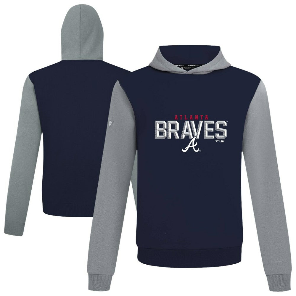 Atlanta Braves Levelwear Throwback Carve Ultimate Hoodie - Navy