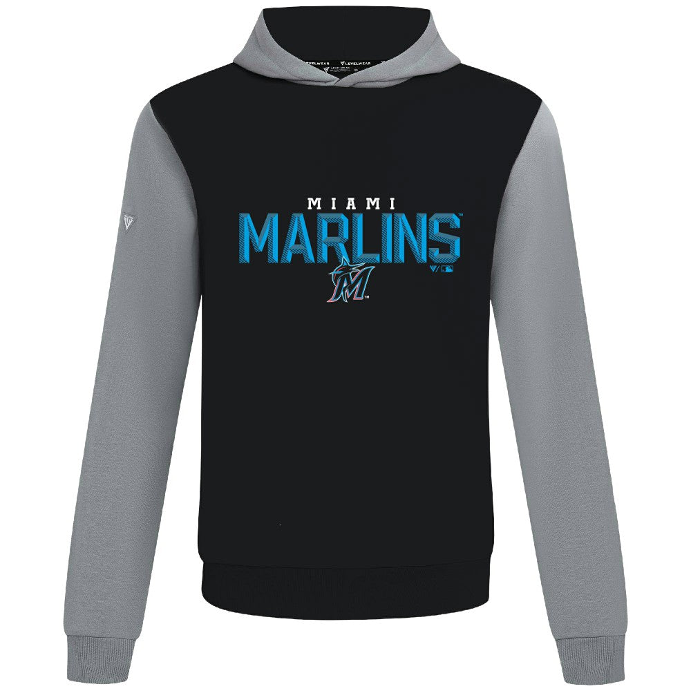 Miami Marlins Levelwear Throwback Carve Ultimate Hoodie - Black
