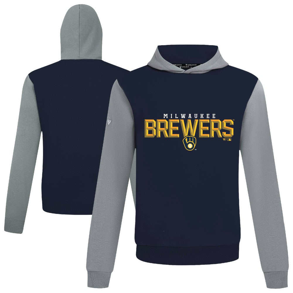 Milwaukee Brewers Levelwear Throwback Carve Ultimate Hoodie - Navy