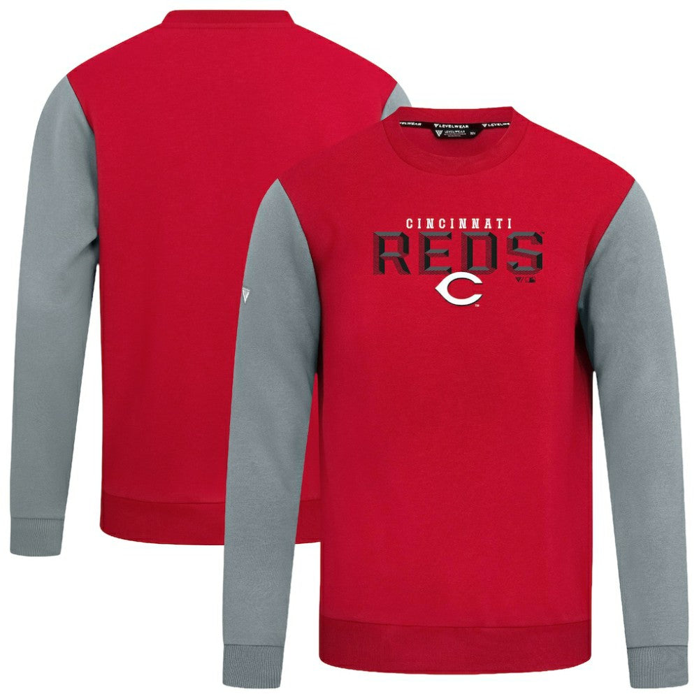 Cincinnati Reds Levelwear Throwback Ultimate Carve Sweatshirt - Red