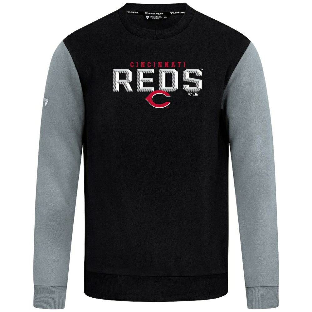 Cincinnati Reds Levelwear Throwback Ultimate Carve Sweatshirt - Black