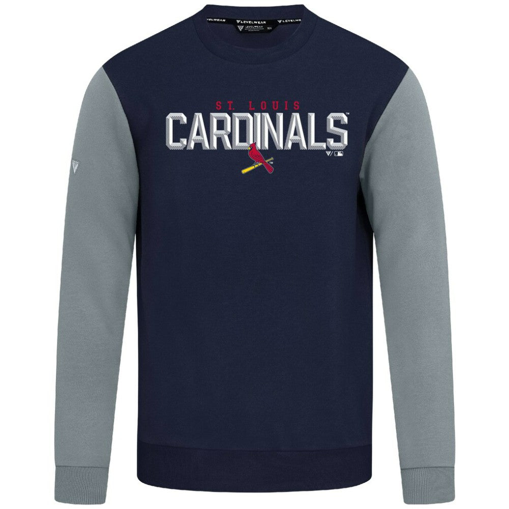 St. Louis Cardinals Levelwear Throwback Ultimate Carve Sweatshirt - Navy