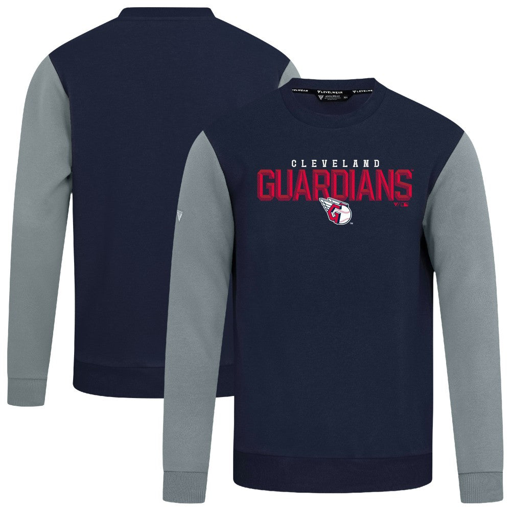 Cleveland Guardians Levelwear Throwback Ultimate Carve Sweatshirt - Navy