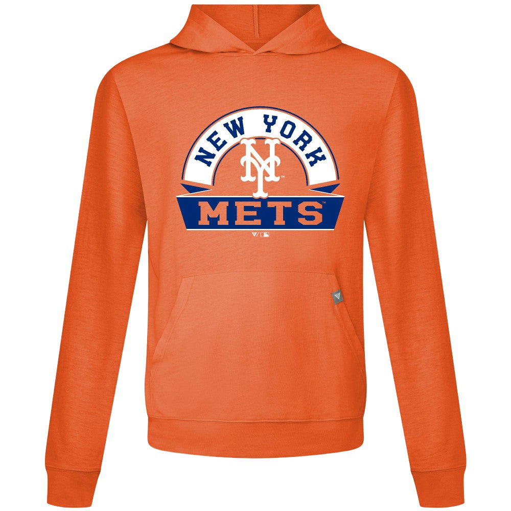New York Mets Levelwear Relay Banner Arch Pullover Hoodie - Orange