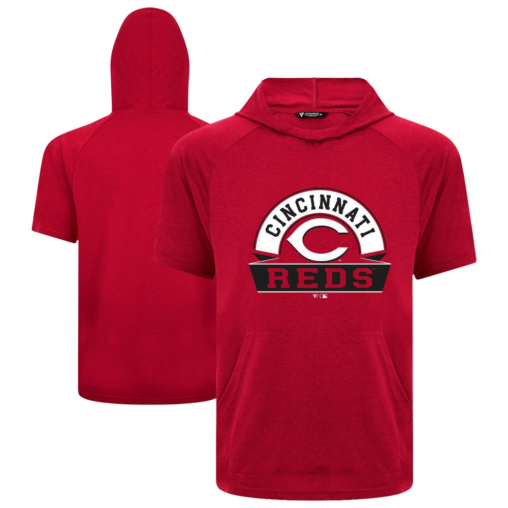 Cincinnati Reds Levelwear Phase Banner Arch Hoodie T-Shirt - Red
