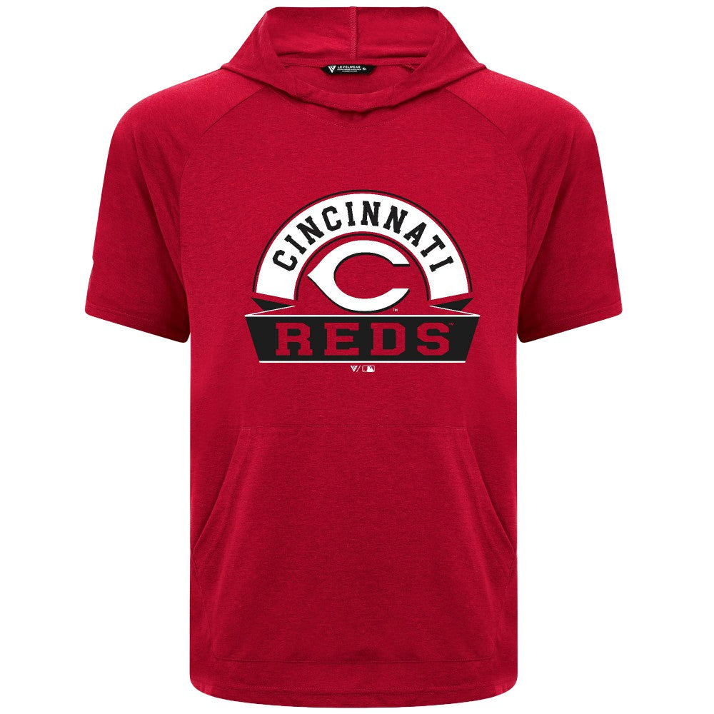 Cincinnati Reds Levelwear Phase Banner Arch Hoodie T-Shirt - Red