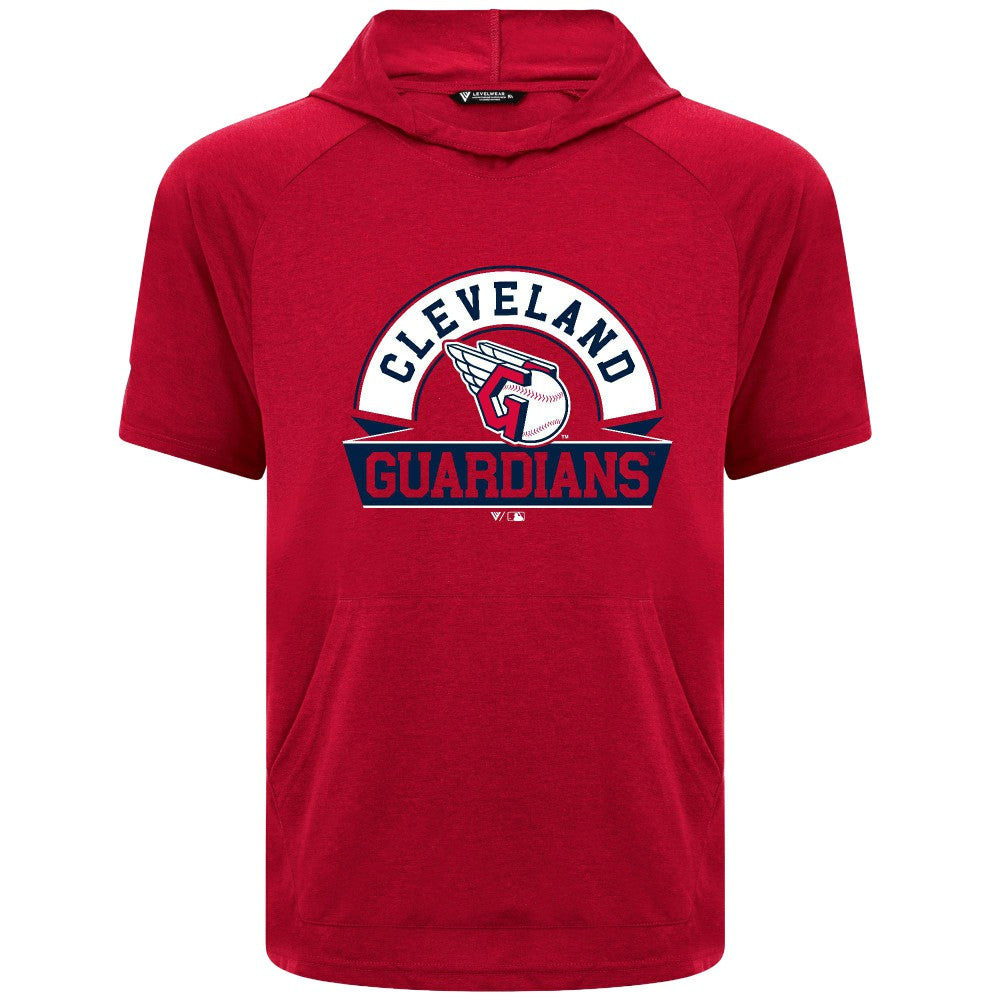 Cleveland Guardians Levelwear Phase Banner Arch Hoodie T-Shirt - Red
