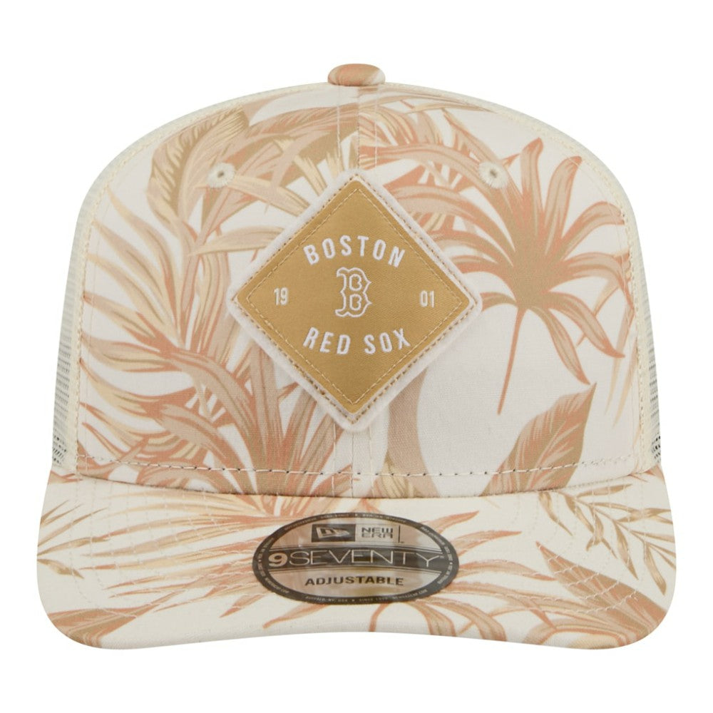 Boston Red Sox Tonal Palm 9SEVENTY Adjustable Trucker Hat - Tan | New Era