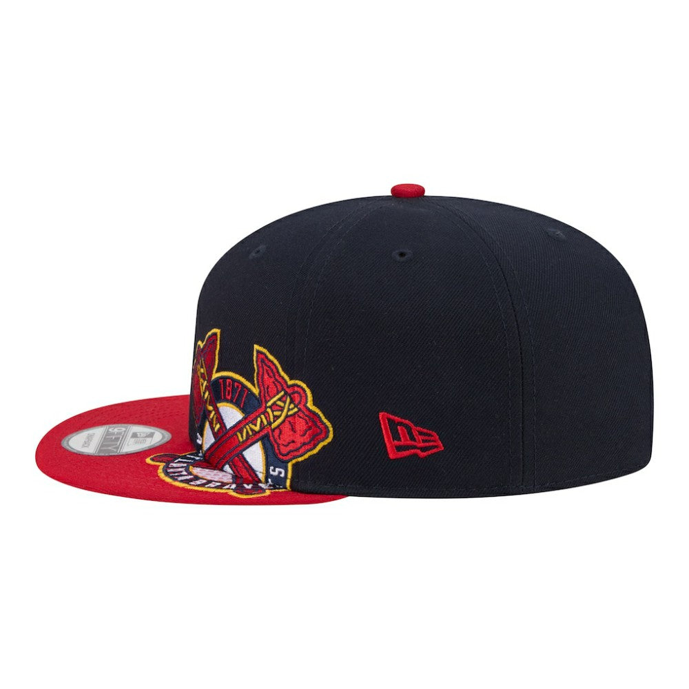 Atlanta Braves Stretched Two-Tone 9FIFTY Adjustable Hat - Navy/Red | New Era