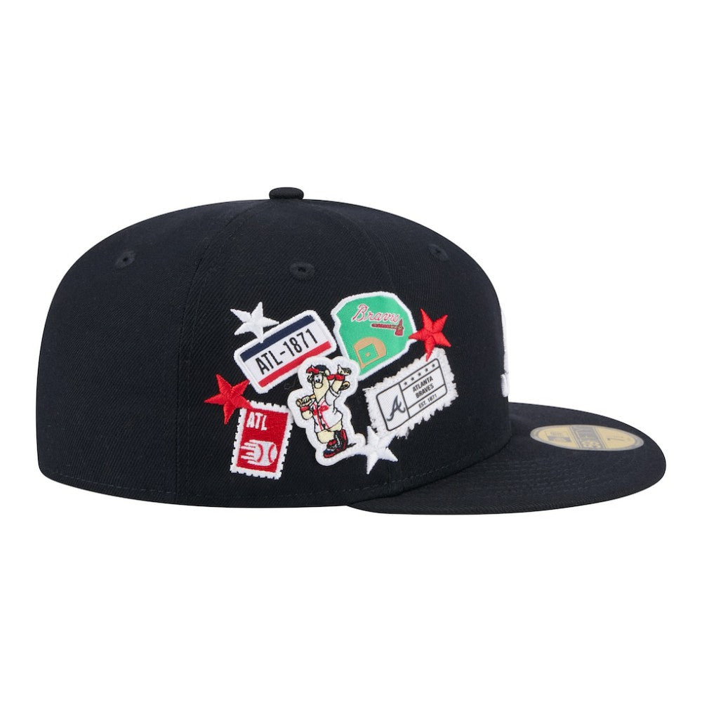 Atlanta Braves City Patch 59FIFTY Fitted Hat - Navy | New Era