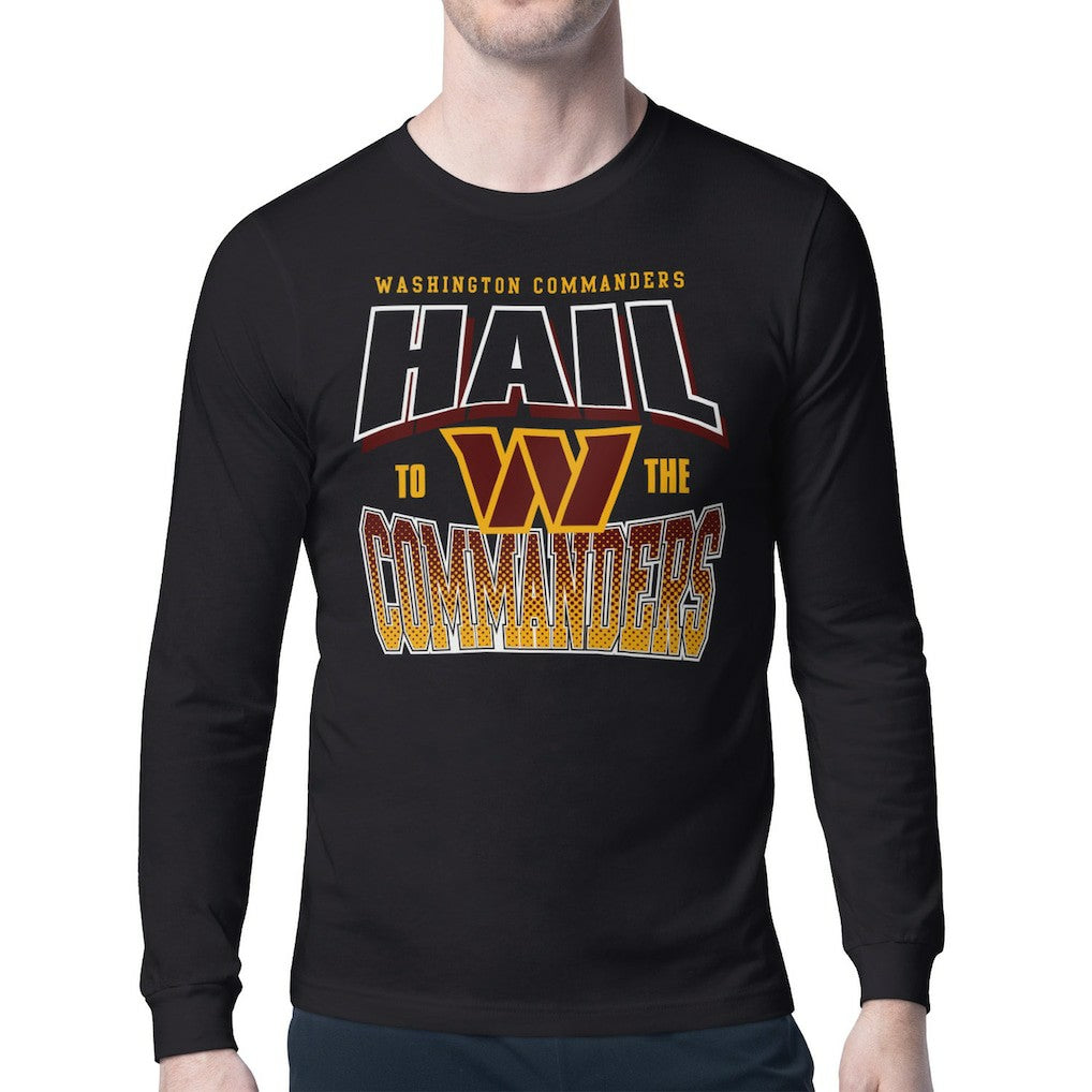 Washington Commanders Starter Comic Style Slogan Long Sleeve T-Shirt - Black sale