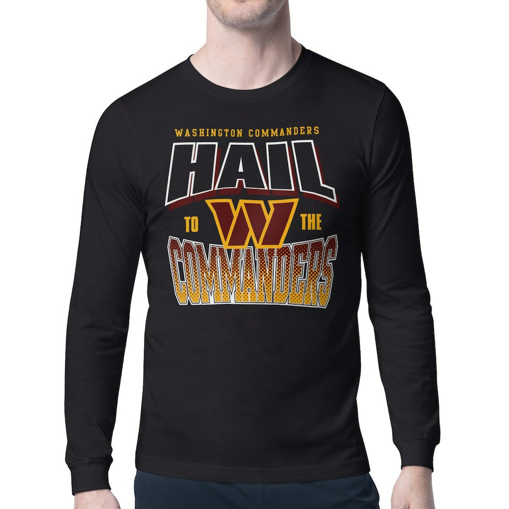 Washington Commanders Starter Comic Style Slogan Long Sleeve T-Shirt - Black sale