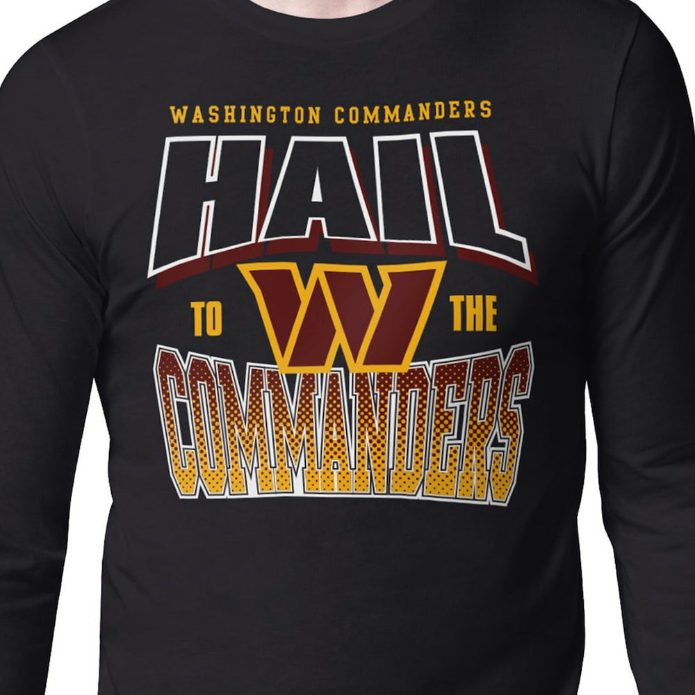 Washington Commanders Starter Comic Style Slogan Long Sleeve T-Shirt - Black sale