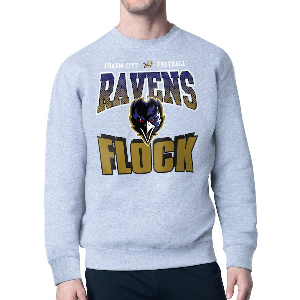 Baltimore Ravens Starter Comic Style Sweatshirt - Gray discount