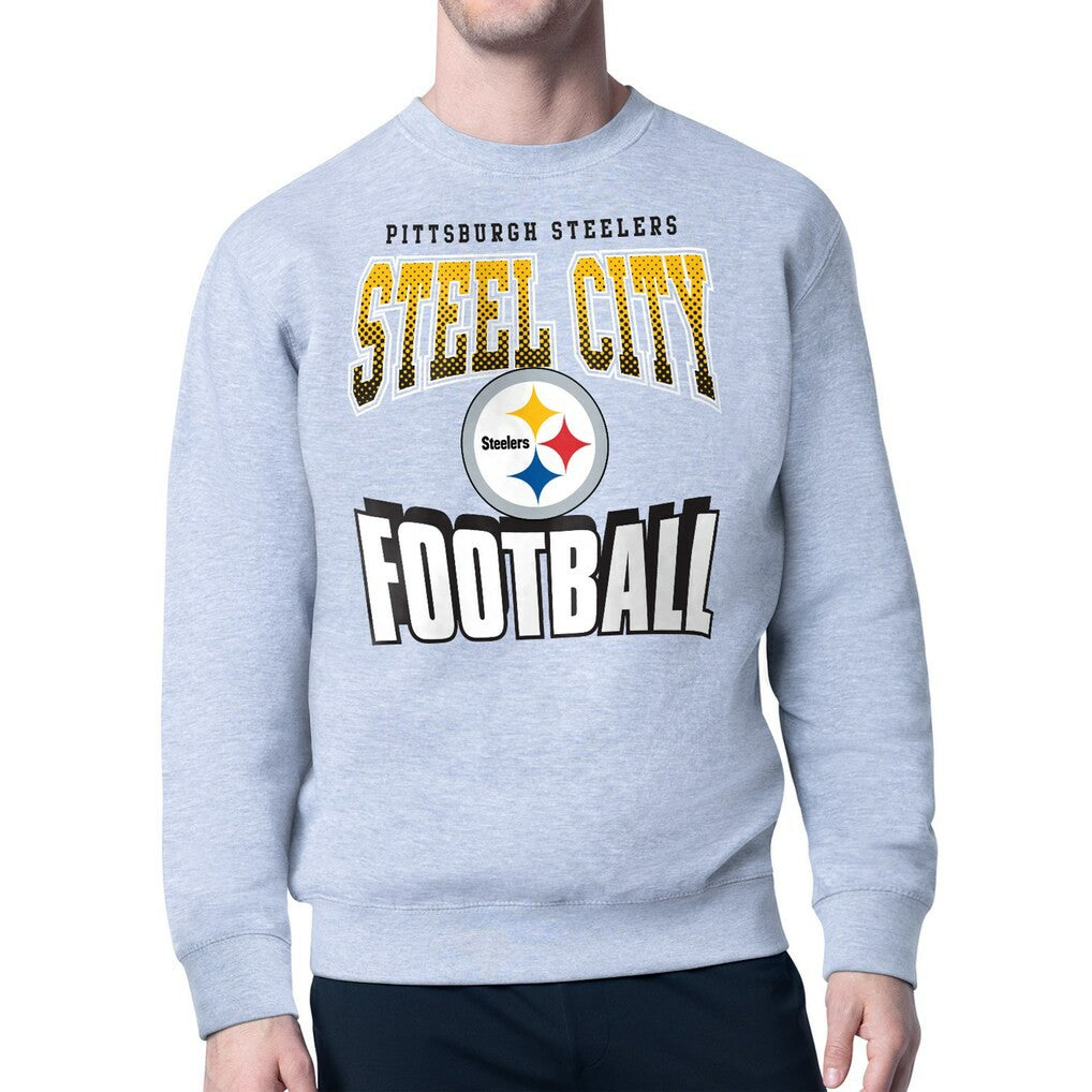 Pittsburgh Steelers Starter Comic Style Sweatshirt - Gray for sale