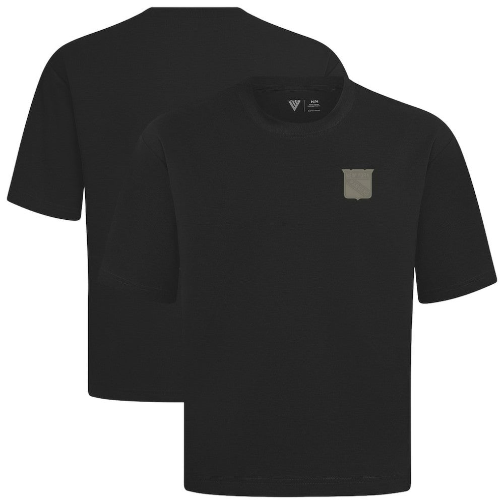 New York Rangers Levelwear Copper Oversized Luxe Signature Knit T-Shirt Black