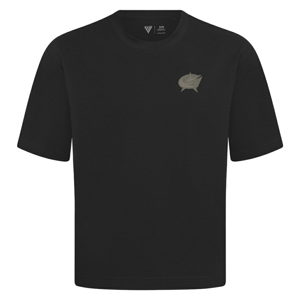 Columbus Blue Jackets Levelwear Copper Oversized Luxe Signature Knit T-Shirt Black
