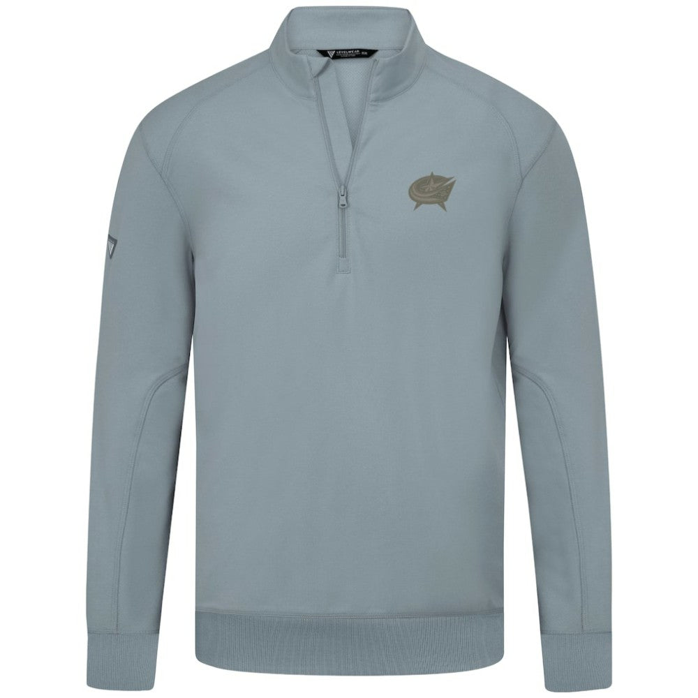 Columbus Blue Jackets Levelwear Copper Upright Quarter-Zip Pullover Gray