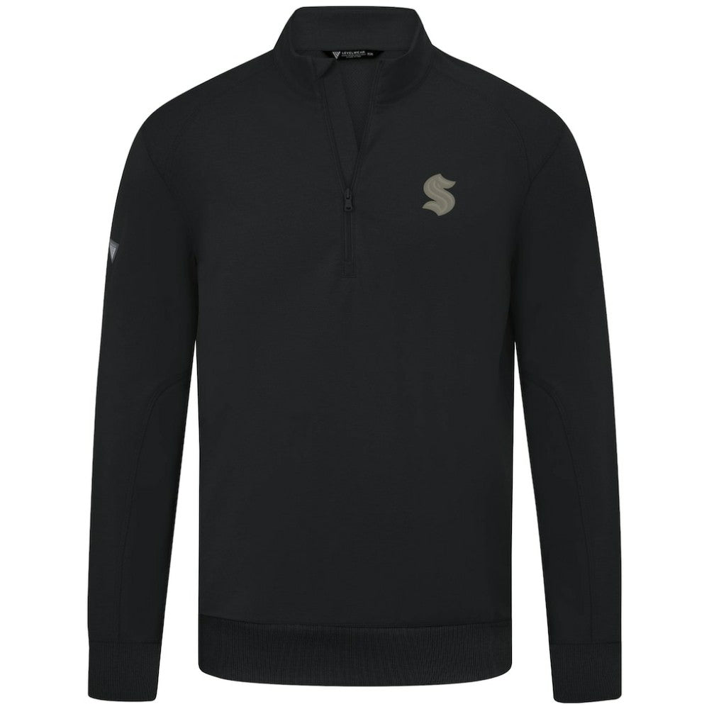 Seattle Kraken Levelwear Copper Upright Quarter-Zip Pullover Black