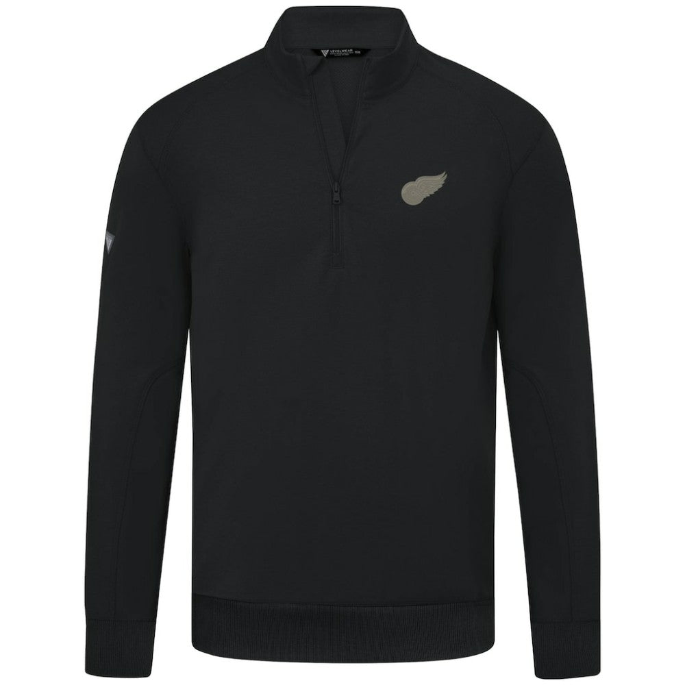 Detroit Red Wings Levelwear Copper Upright Quarter-Zip Pullover Black