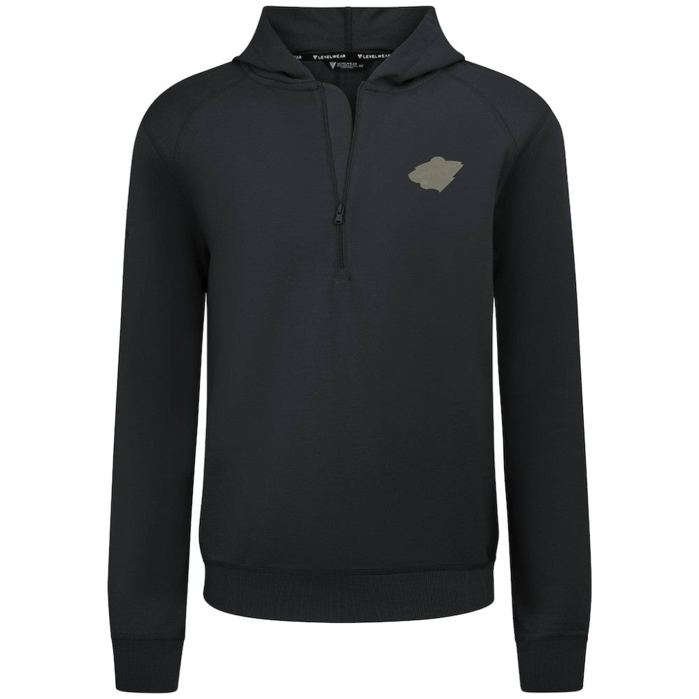 Minnesota Wild Levelwear Technic Quarter-Zip Pullover Hoodie Black