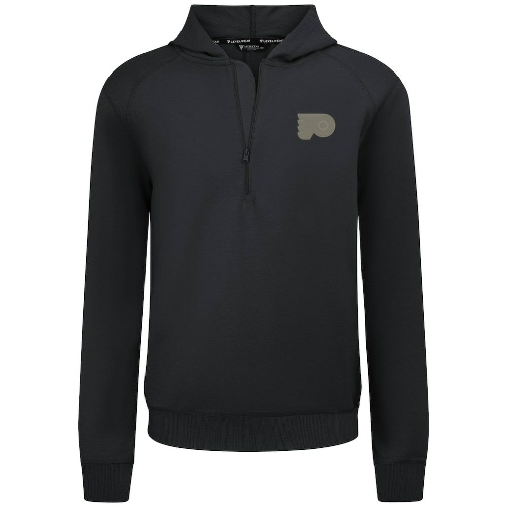 Philadelphia Flyers Levelwear Technic Quarter-Zip Pullover Hoodie Black