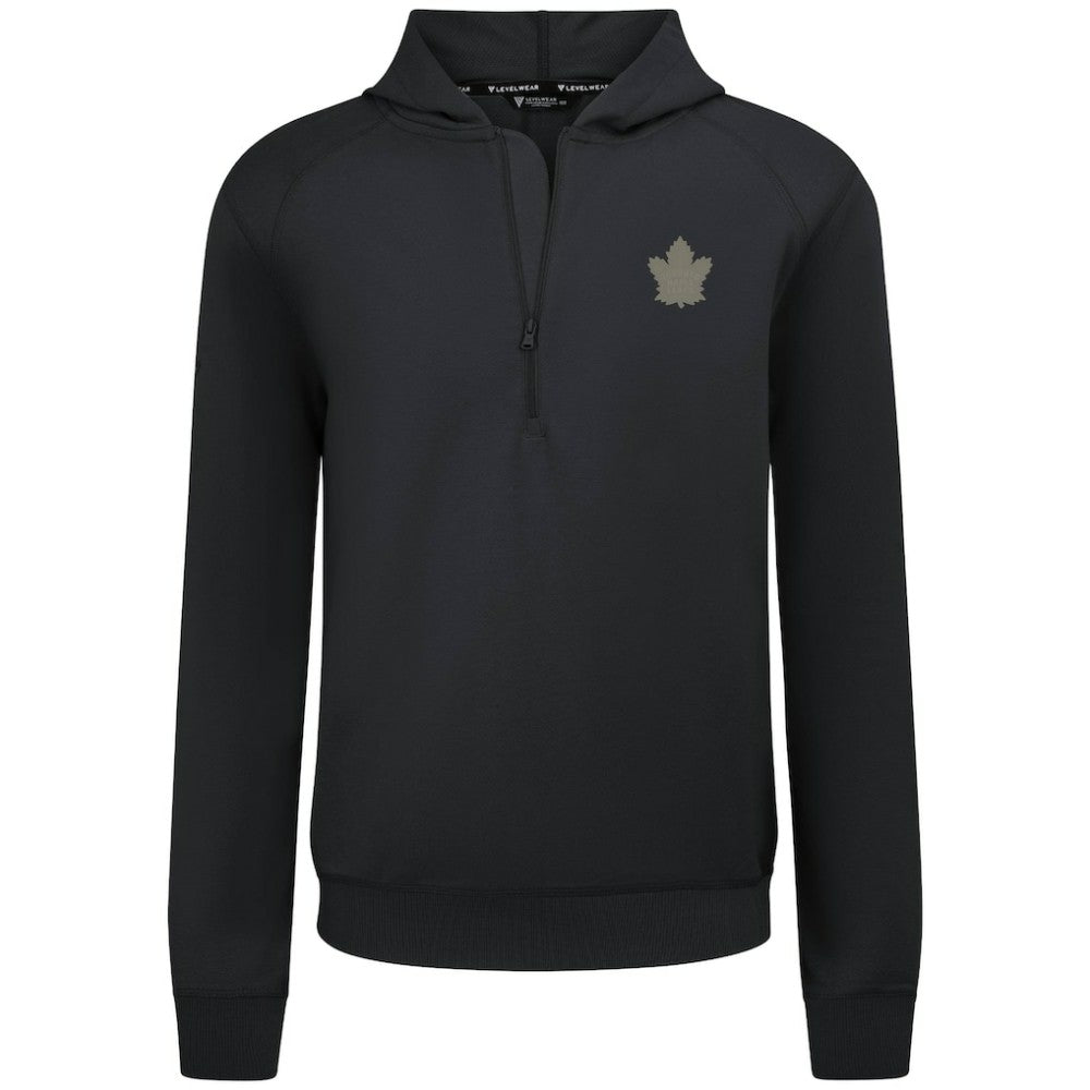 Toronto Maple Leafs Levelwear Technic Quarter-Zip Pullover Hoodie Black