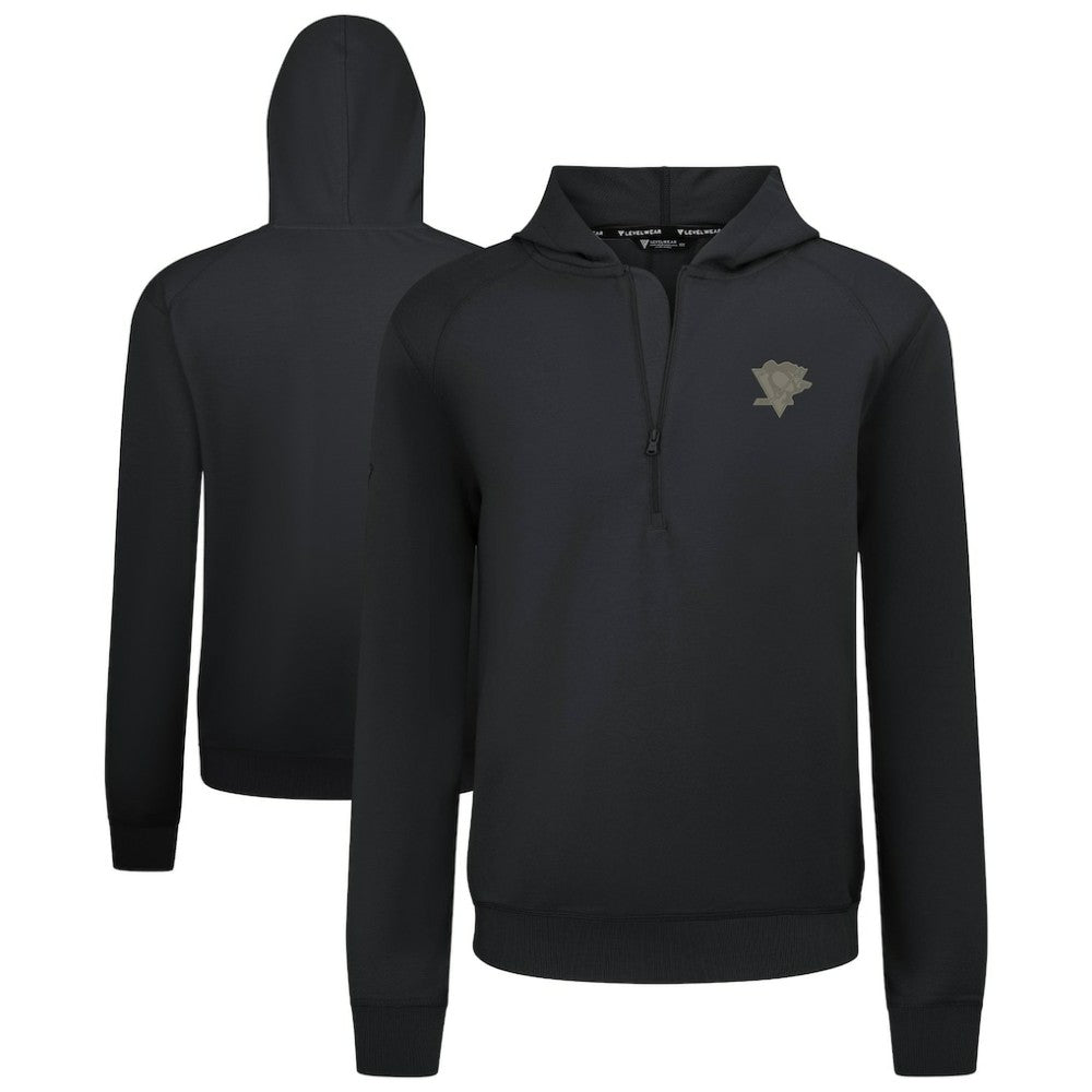 Pittsburgh Penguins Levelwear Technic Quarter-Zip Pullover Hoodie Black