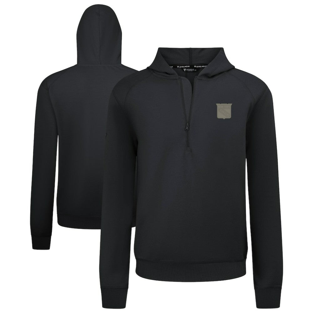 New York Rangers Levelwear Technic Quarter-Zip Pullover Hoodie Black
