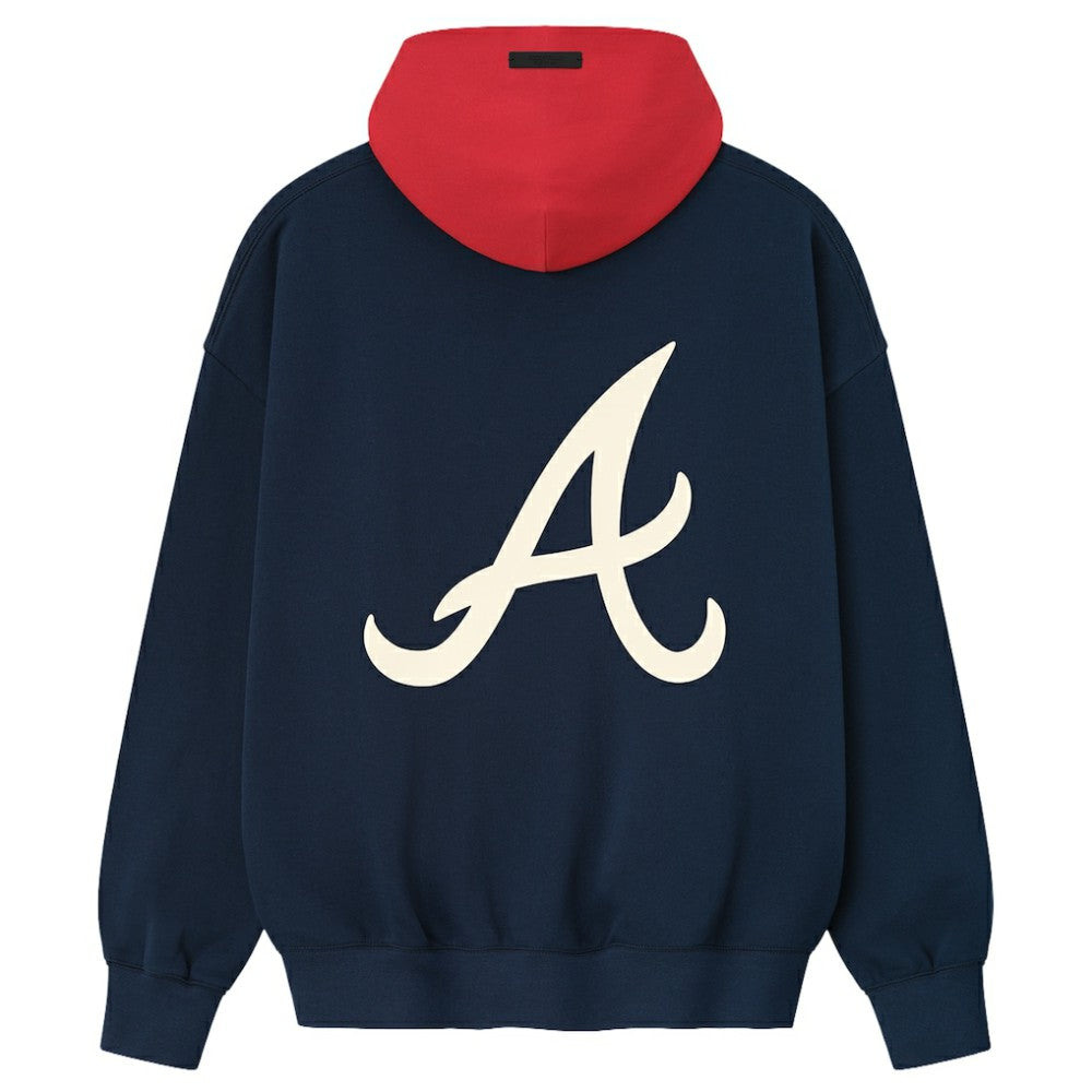 Atlanta Braves Fear of God x MLB Sport Fit Hoodie - Navy/Red
