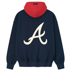 Atlanta Braves Fear of God x MLB Sport Fit Hoodie - Navy/Red