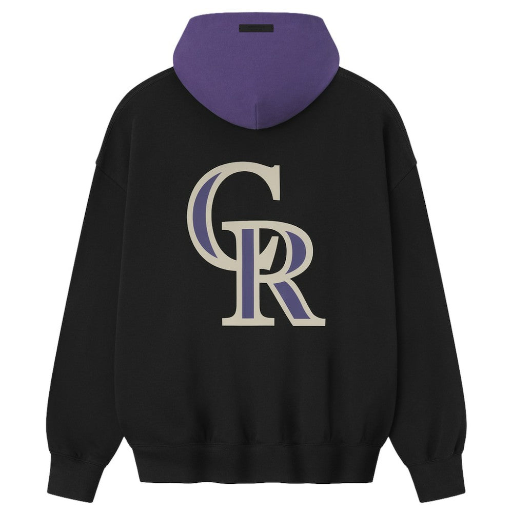 Colorado Rockies Fear of God x MLB Sport Fit Hoodie - Heather Black/Purple
