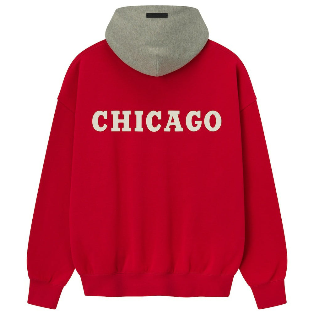 Chicago Bulls Fear of God x NBA Unisex Sport Hoodie - Red/Heather Gray discount