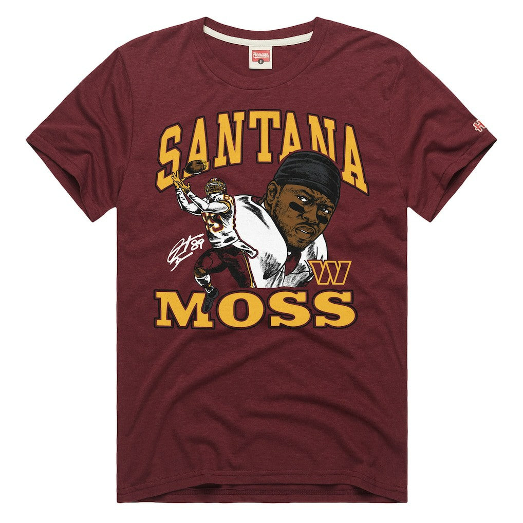 Santana Moss Washington Commanders Homage Unisex Retired Player Classic Caricature T-Shirt - Burgundy discount