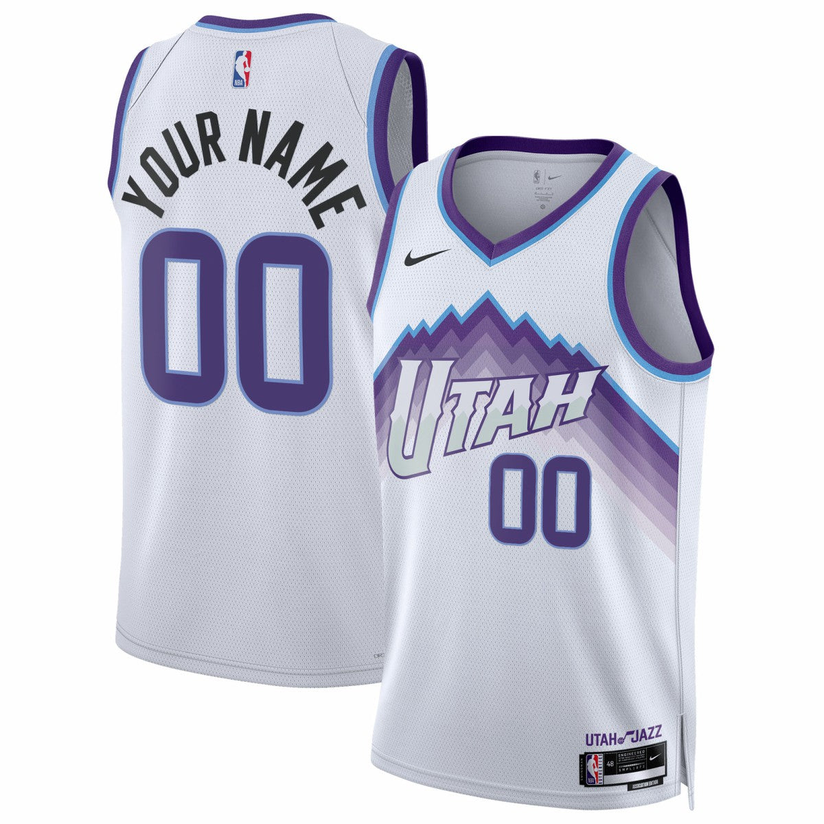 Utah Jazz Unisex Swingman Custom Jersey - Association Edition - White | Nike cheap