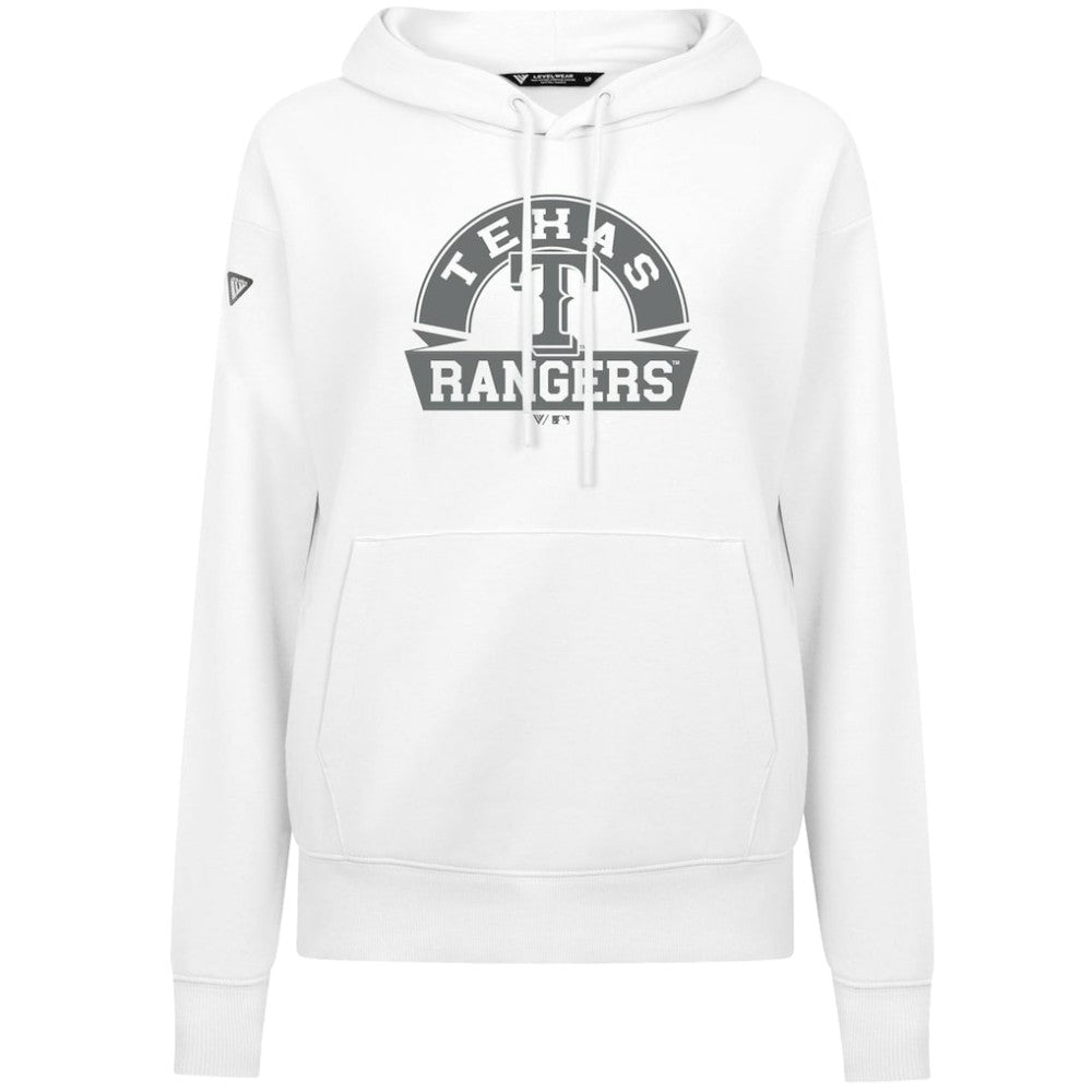 Texas Rangers Levelwear Women's Adorn Banner Arch Hoodie - White
