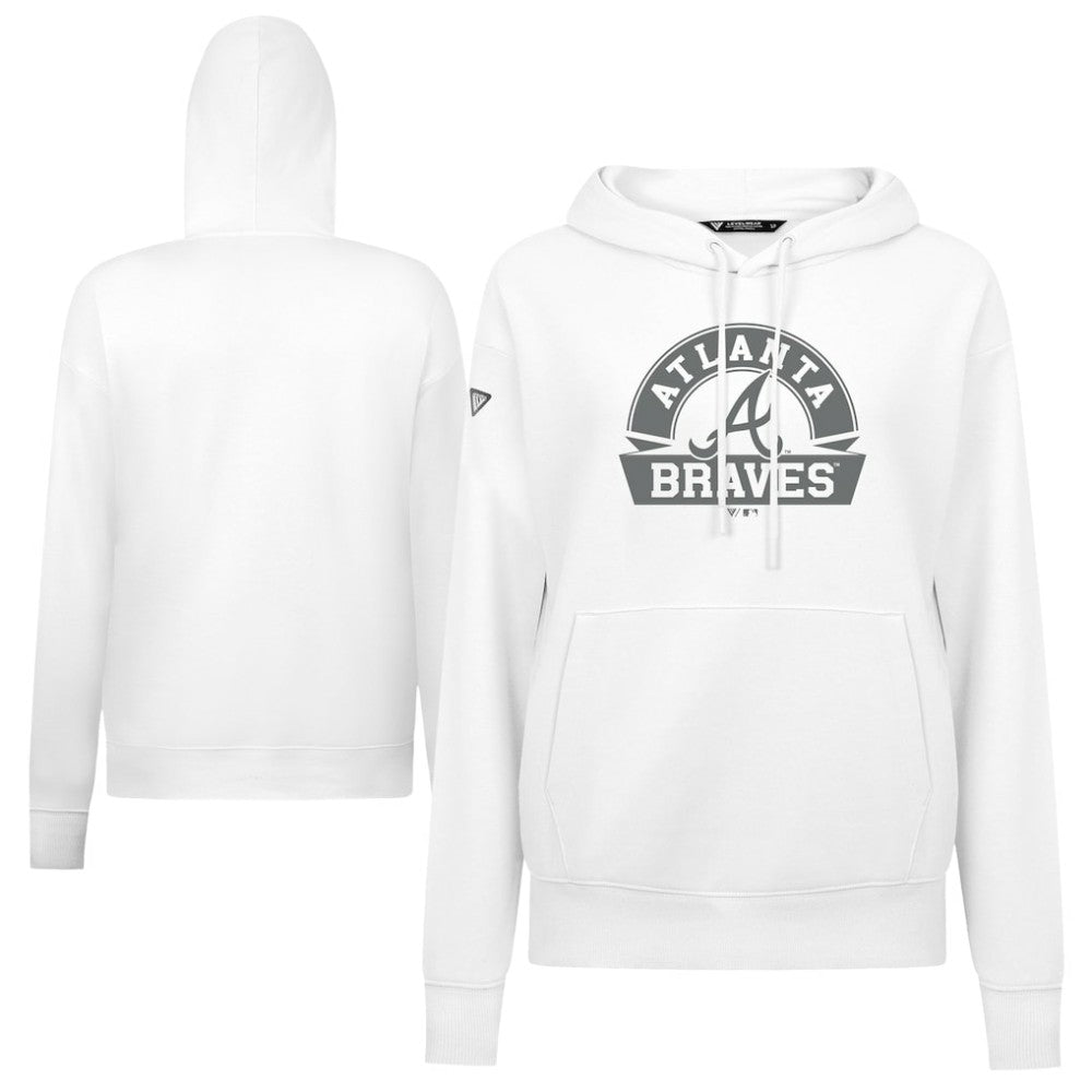 Atlanta Braves Levelwear Women's Adorn Banner Arch Hoodie - White