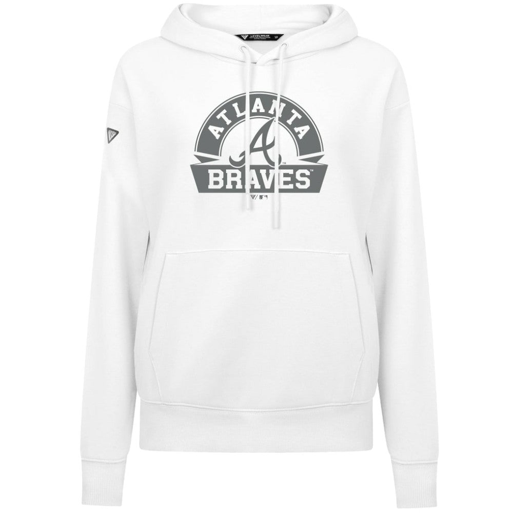 Atlanta Braves Levelwear Women's Adorn Banner Arch Hoodie - White