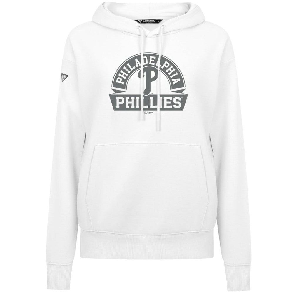 Philadelphia Phillies Levelwear Women's Adorn Banner Arch Hoodie - White
