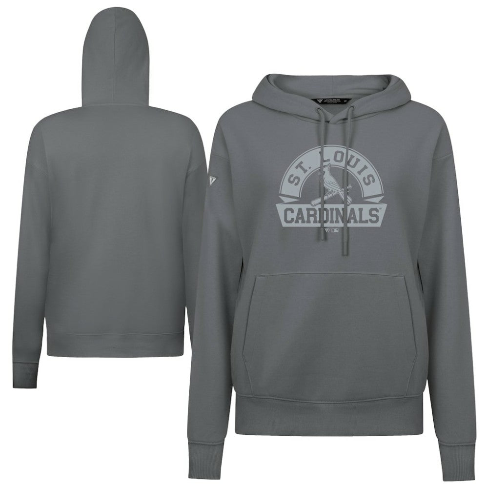 St. Louis Cardinals Levelwear Women's Adorn Banner Arch Hoodie - Stone