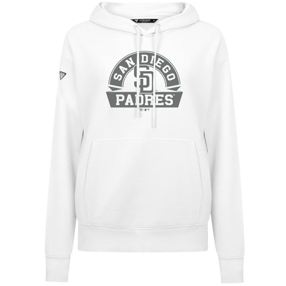 San Diego Padres Levelwear Women's Adorn Banner Arch Hoodie - White