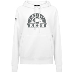 Cincinnati Reds Levelwear Women's Adorn Banner Arch Hoodie - White