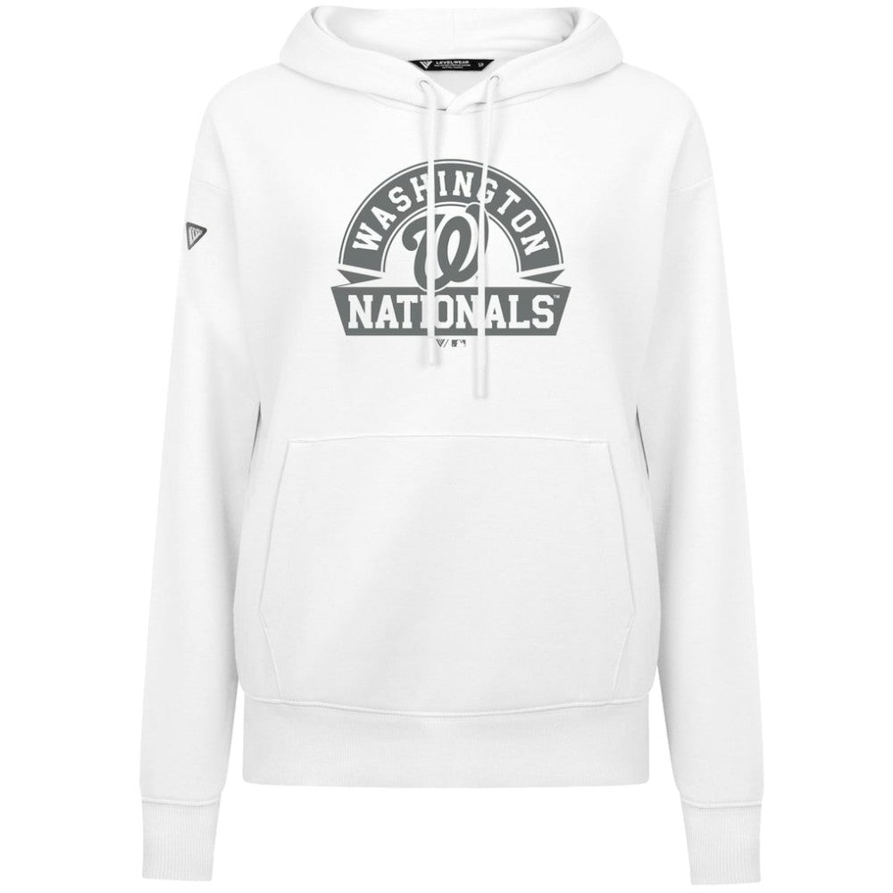 Washington Nationals Levelwear Women's Adorn Banner Arch Hoodie - White