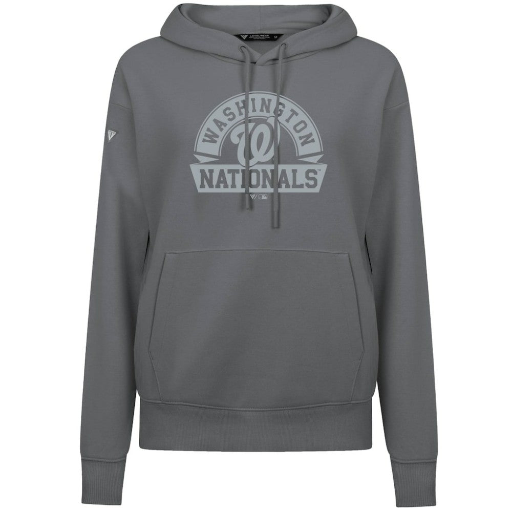 Washington Nationals Levelwear Women's Adorn Banner Arch Hoodie - Stone