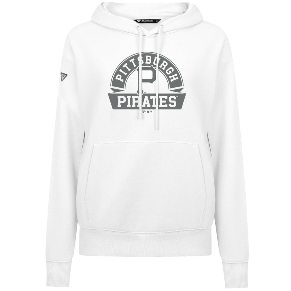 Pittsburgh Pirates Levelwear Women's Adorn Banner Arch Hoodie - White