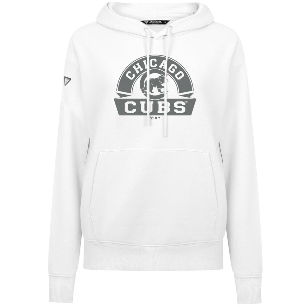 Chicago Cubs Levelwear Women's Adorn Banner Arch Hoodie - White