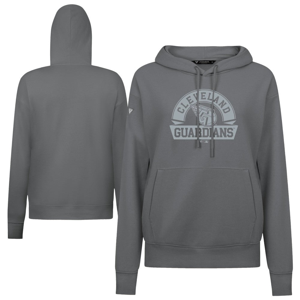 Cleveland Guardians Levelwear Women's Adorn Banner Arch Hoodie - Stone